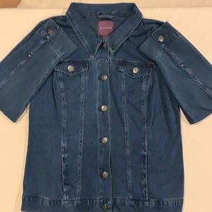 GLORIA VANDERBUILT JEAN JACKET SIZE LARGE